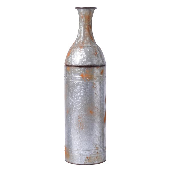 Vintiquewise 33 Rustic Farmhouse Style Galvanized Metal Floor Vase Decoration, Medium QI003484.M